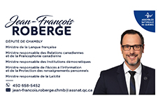 Photo de Jean-François Roberge – Député de Chambly, partenaire financier du répertoire Assisto
